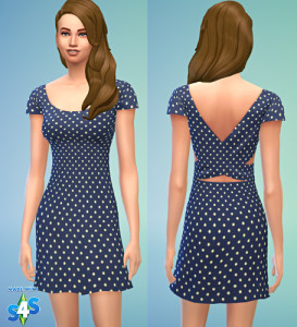 navy dress dots